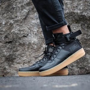 air force 1 mid black gum